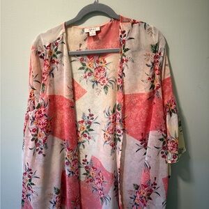 Style & Co. Pink and Cream Floral Top
